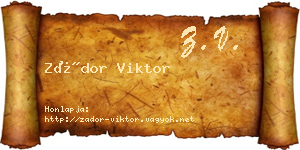 Zádor Viktor névjegykártya